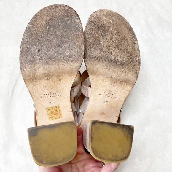 Marc by Marc Jacobs Mix It Up Metallic Crosta Sandals Women's Size 37.5 (7.5) - Picture 6 of 12